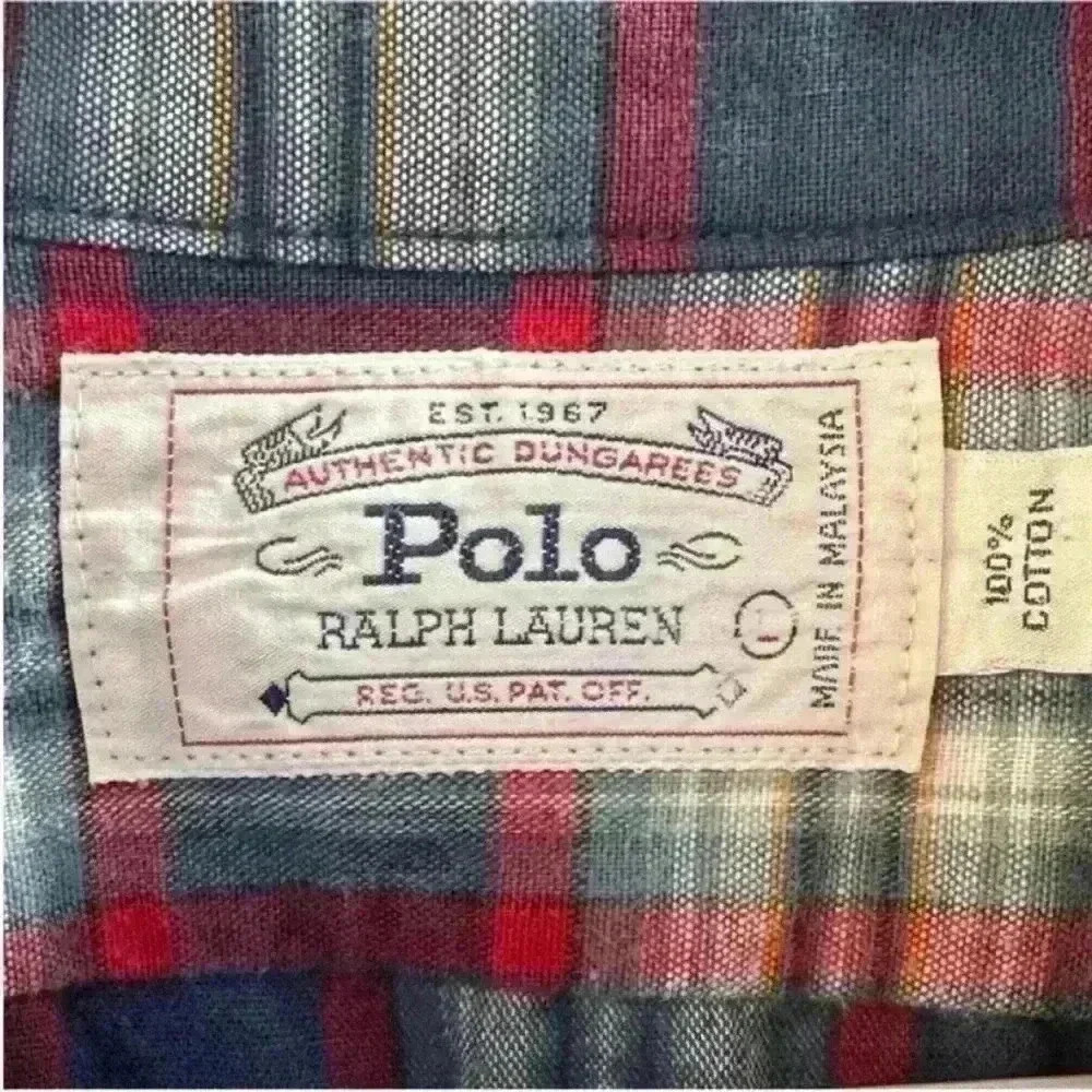 Vintage Polo Ralph Lauren “Authentic Dungarees" Plaid Shirt Size Large EUC! - Picture 6 of 6
